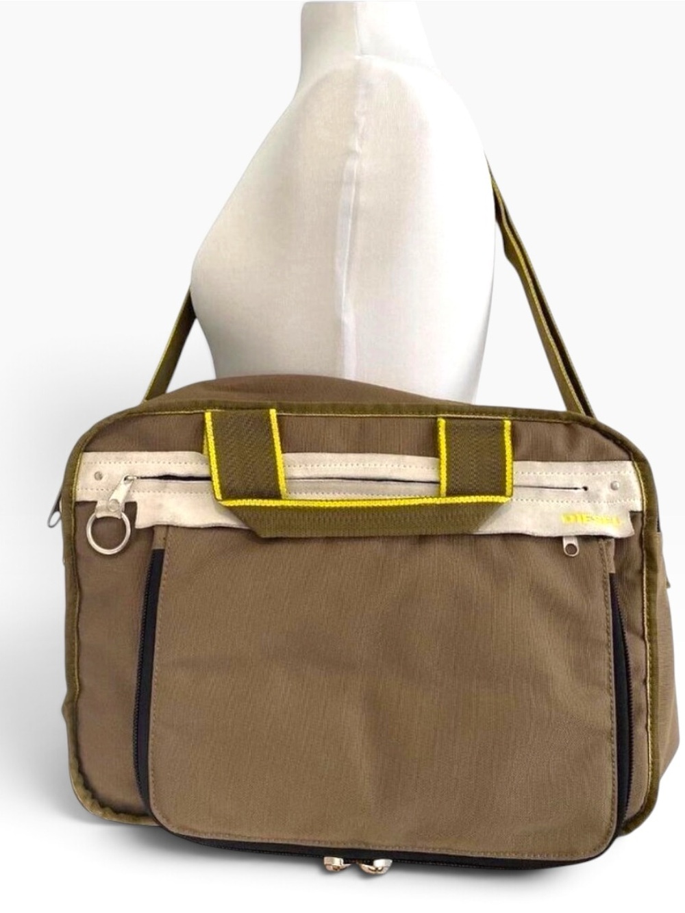 Diesel Olive Utility Messenger Bag Techwear Laptop Crossbody Commuter Canvas uni